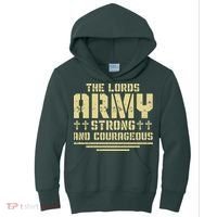 The Lords Army Strong And Courageous Jesus Christ Kids Hoodie thumb 0