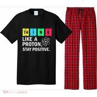 Think Like A Proton Stay Positive Funny Science Pajama Set thumb 0