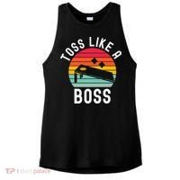 Toss Like A Boss Bean Bag Player Funny Cornhole Ladies PosiCharge Tri-Blend Wicking Tank thumb 0