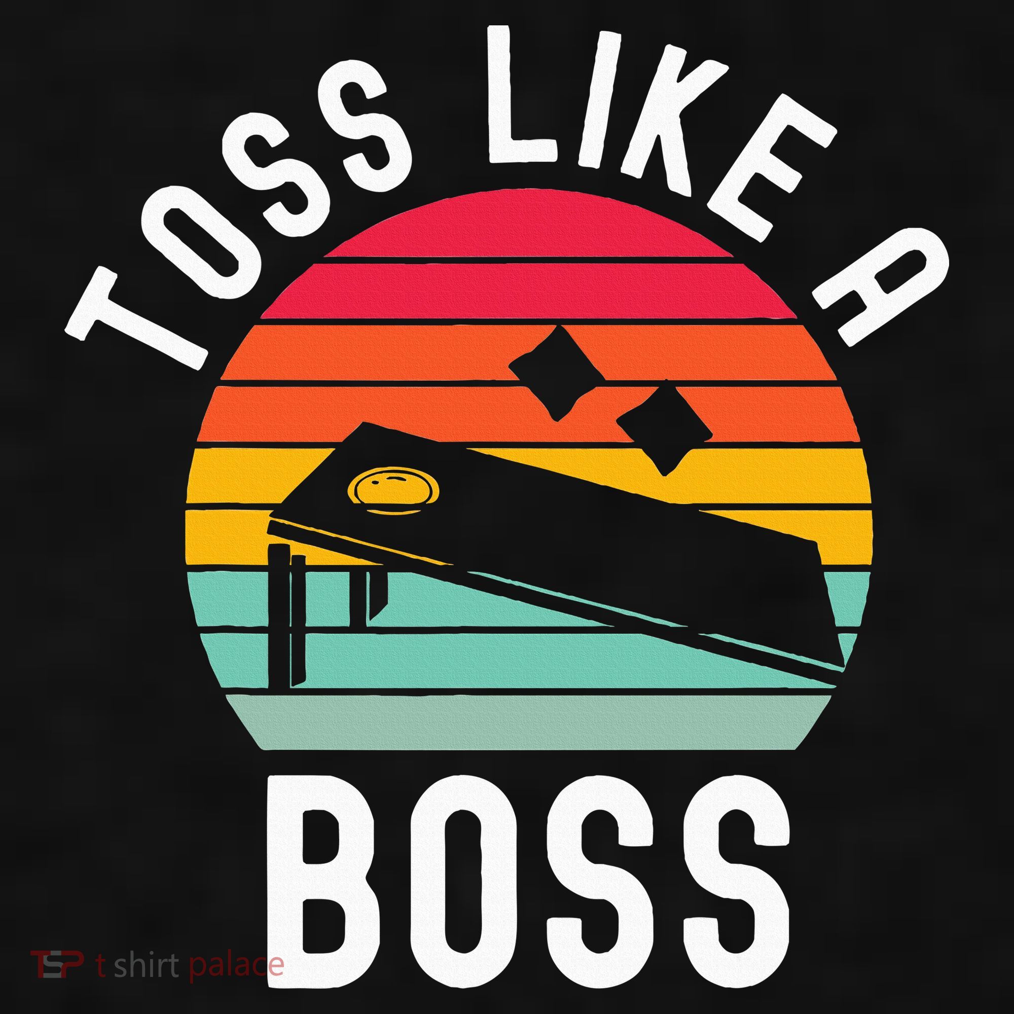 Toss Like A Boss Bean Bag Player Funny Cornhole Ladies PosiCharge Tri-Blend Wicking Tank