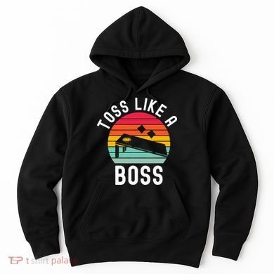 Toss Like A Boss Bean Bag Player Funny Cornhole Hoodie