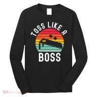 Toss Like A Boss Bean Bag Player Funny Cornhole Long Sleeve Shirt thumb 0