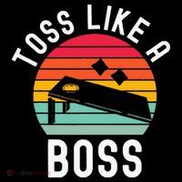 Toss Like A Boss Bean Bag Player Funny Cornhole Long Sleeve Shirt thumb 2