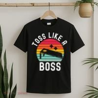 Toss Like A Boss Bean Bag Player Funny Cornhole T-Shirt thumb 2