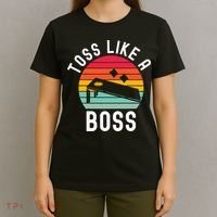 Toss Like A Boss Bean Bag Player Funny Cornhole T-Shirt thumb 4