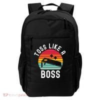 Toss Like A Boss Bean Bag Player Funny Cornhole Backpack thumb 0