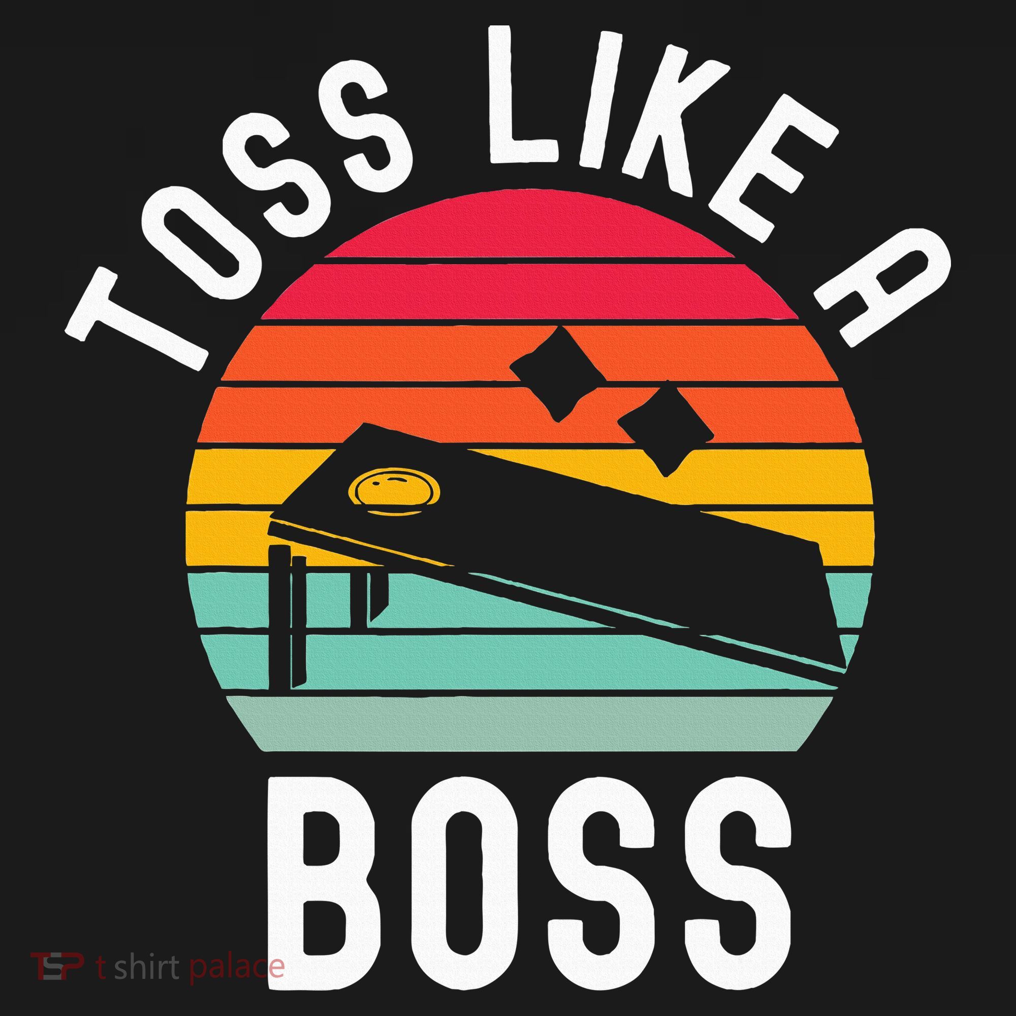 Toss Like A Boss Bean Bag Player Funny Cornhole Button