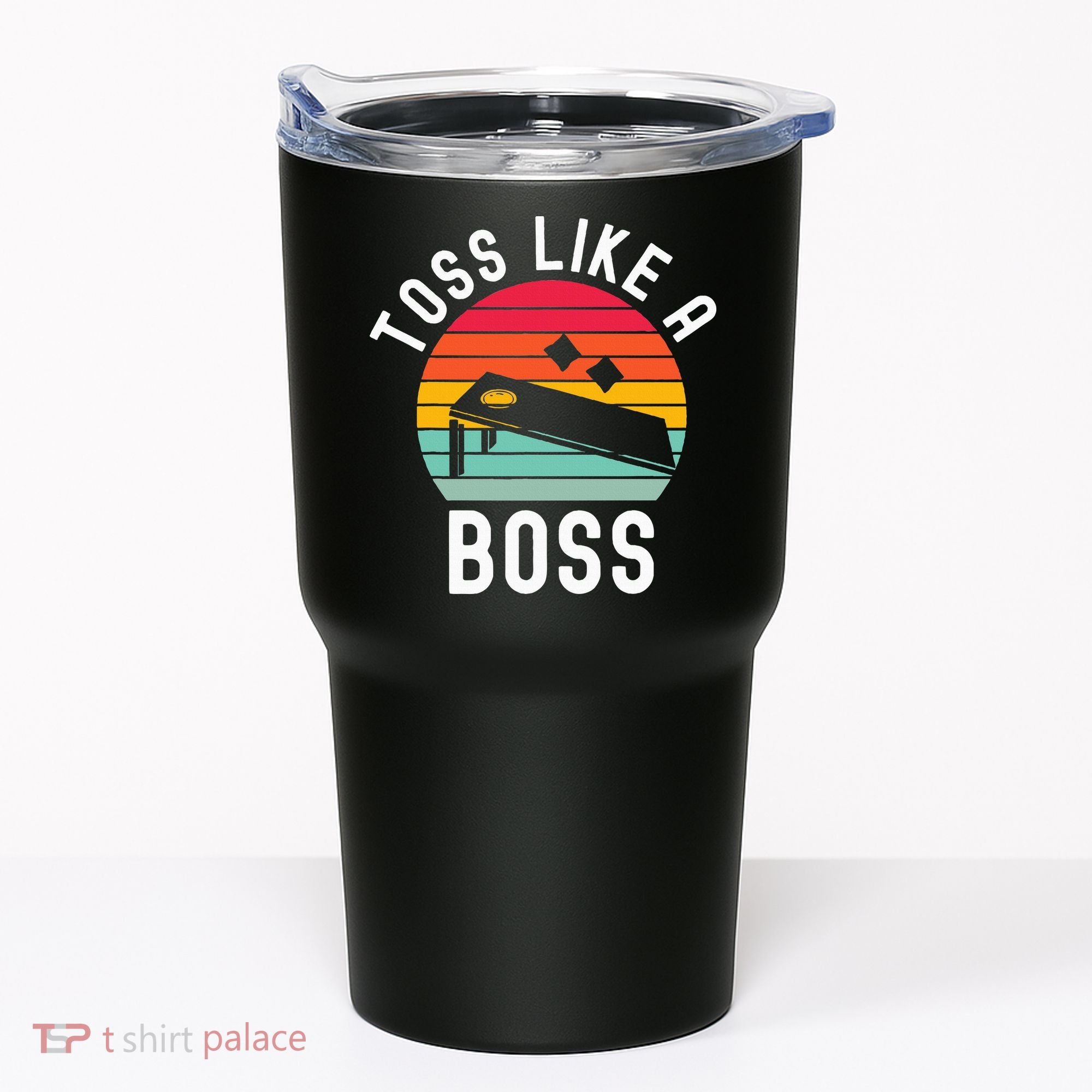 Toss Like A Boss Bean Bag Player Funny Cornhole Tumbler