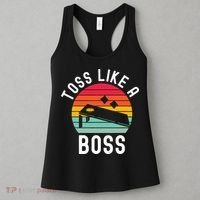 Toss Like A Boss Bean Bag Player Funny Cornhole Women's Tank Top thumb 3