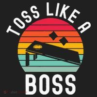 Toss Like A Boss Bean Bag Player Funny Cornhole Hat thumb 2