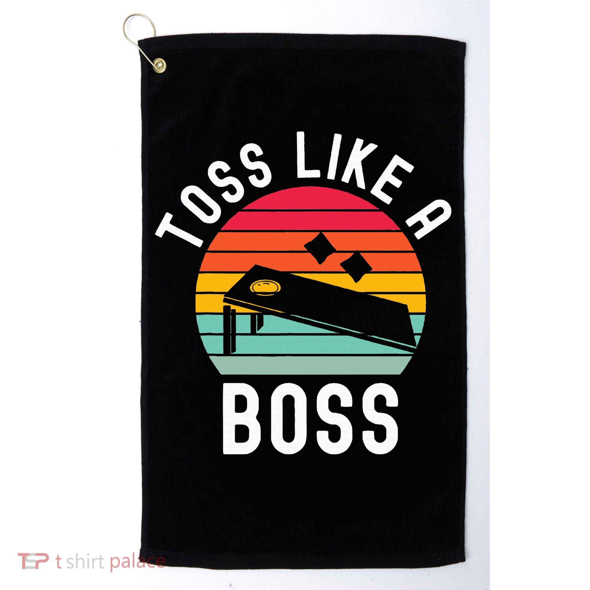 Toss Like A Boss Bean Bag Player Funny Cornhole Golf Towel