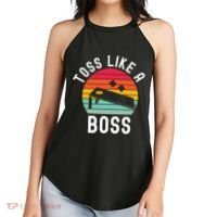 Toss Like A Boss Bean Bag Player Funny Cornhole Women's Perfect Tri Rocker Tank thumb 2