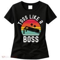 Toss Like A Boss Bean Bag Player Funny Cornhole Women's T-Shirt thumb 0