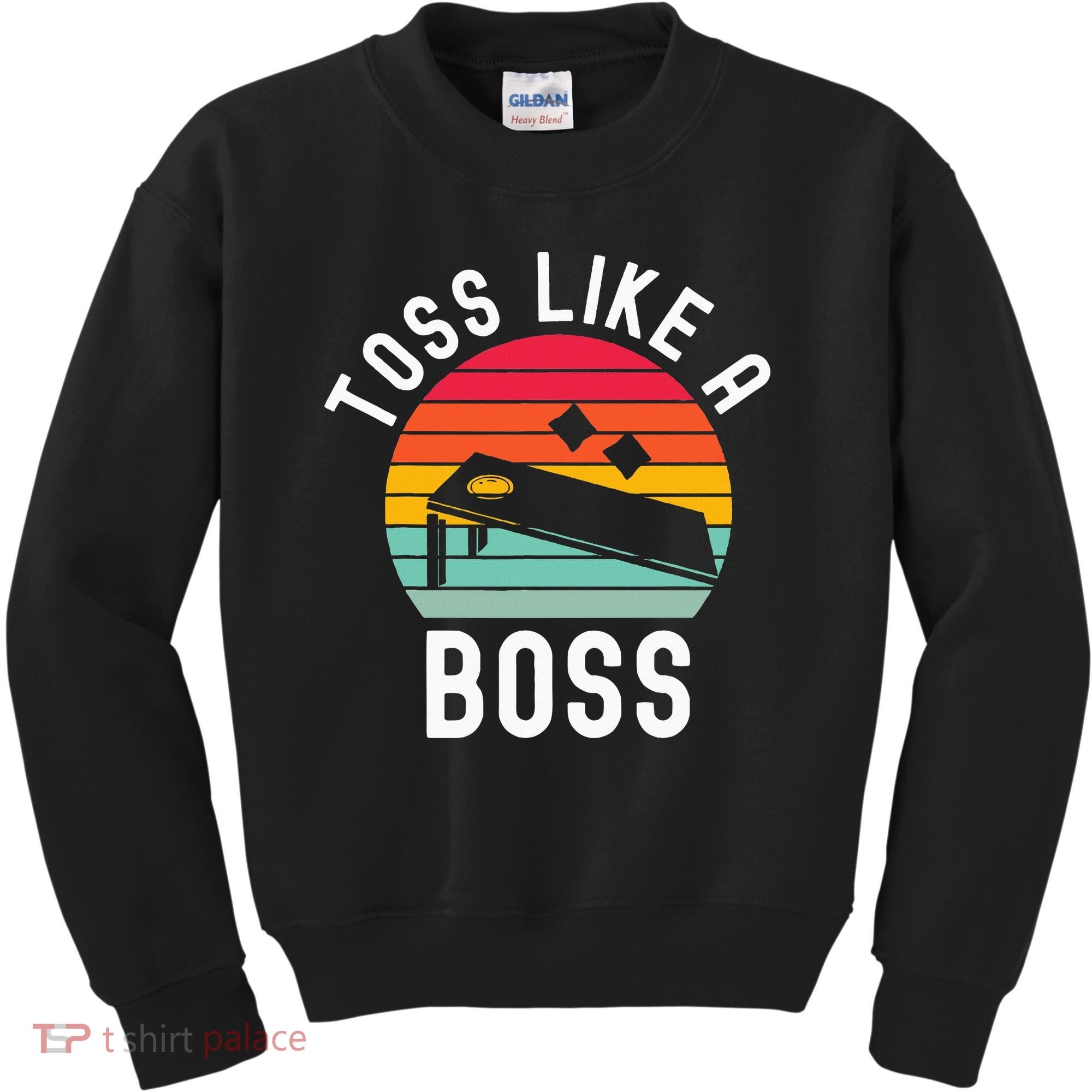 Toss Like A Boss Bean Bag Player Funny Cornhole Kids Sweatshirt