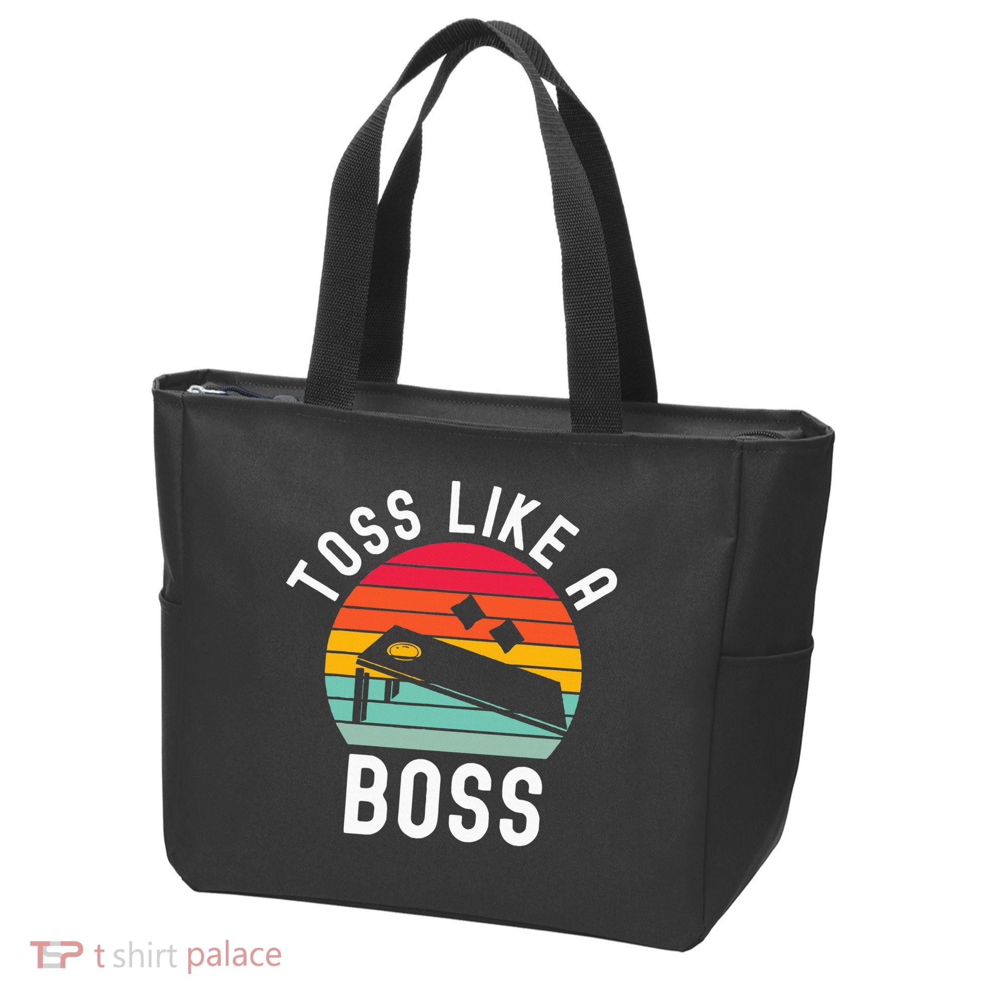 Toss Like A Boss Bean Bag Player Funny Cornhole Tote Bag