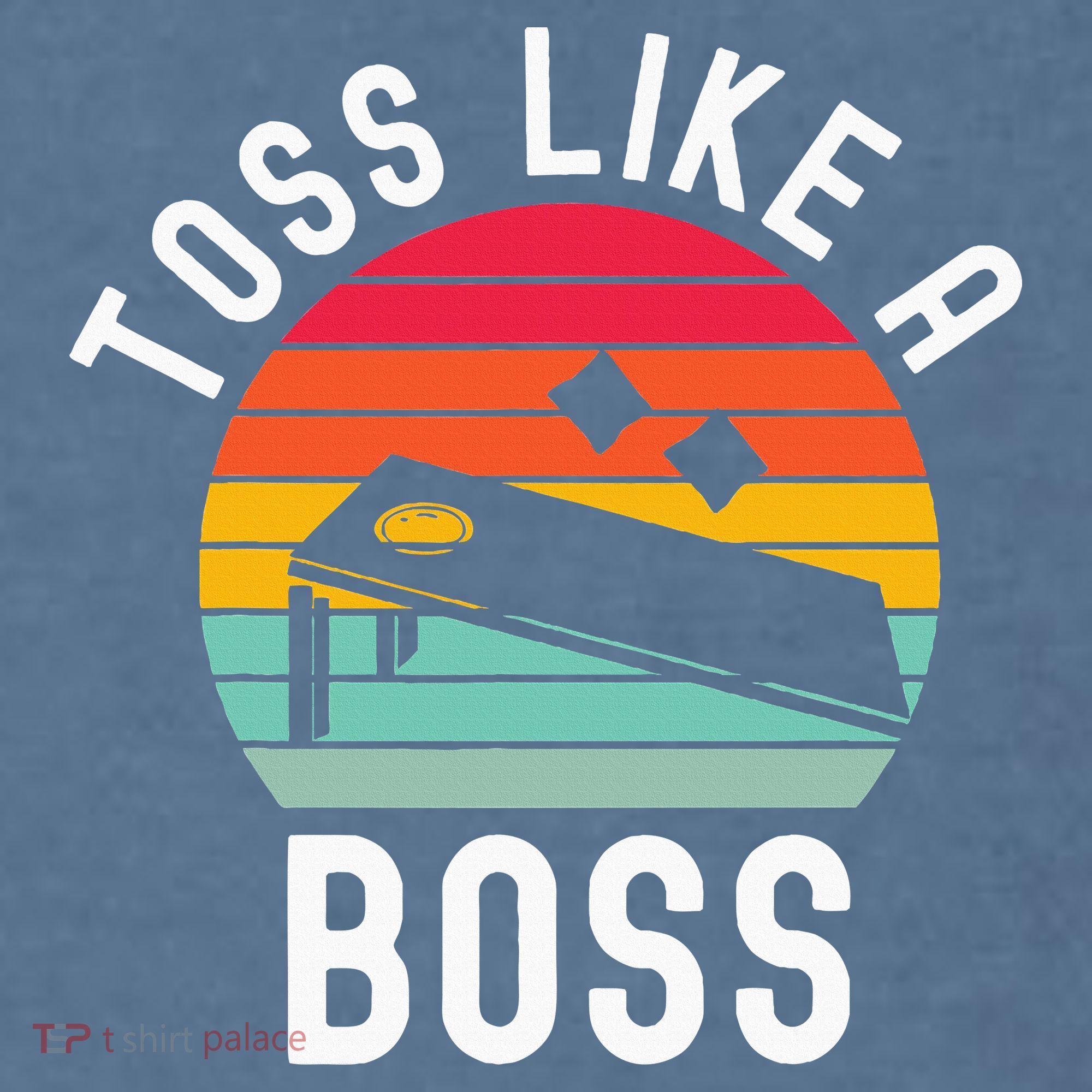 Toss Like A Boss Bean Bag Player Funny Cornhole Comfort Colors Garment-Dyed Hooded Sweatshirt
