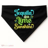 Tequila Lime And Sunshine Funny Beach Summer Vacation Cinco De Mayo USA-Made Doggie Bandana thumb 0