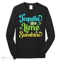 Tequila Lime And Sunshine Funny Beach Summer Vacation Cinco De Mayo Long Sleeve Shirt thumb 0