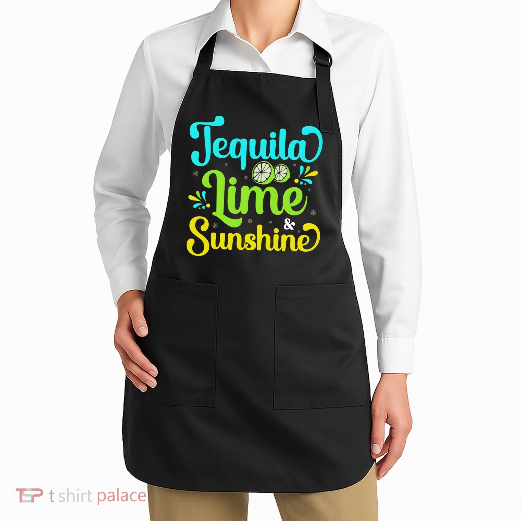 Tequila Lime And Sunshine Funny Beach Summer Vacation Cinco De Mayo Apron