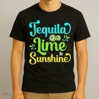 Tequila Lime And Sunshine Funny Beach Summer Vacation Cinco De Mayo T-Shirt thumb 3