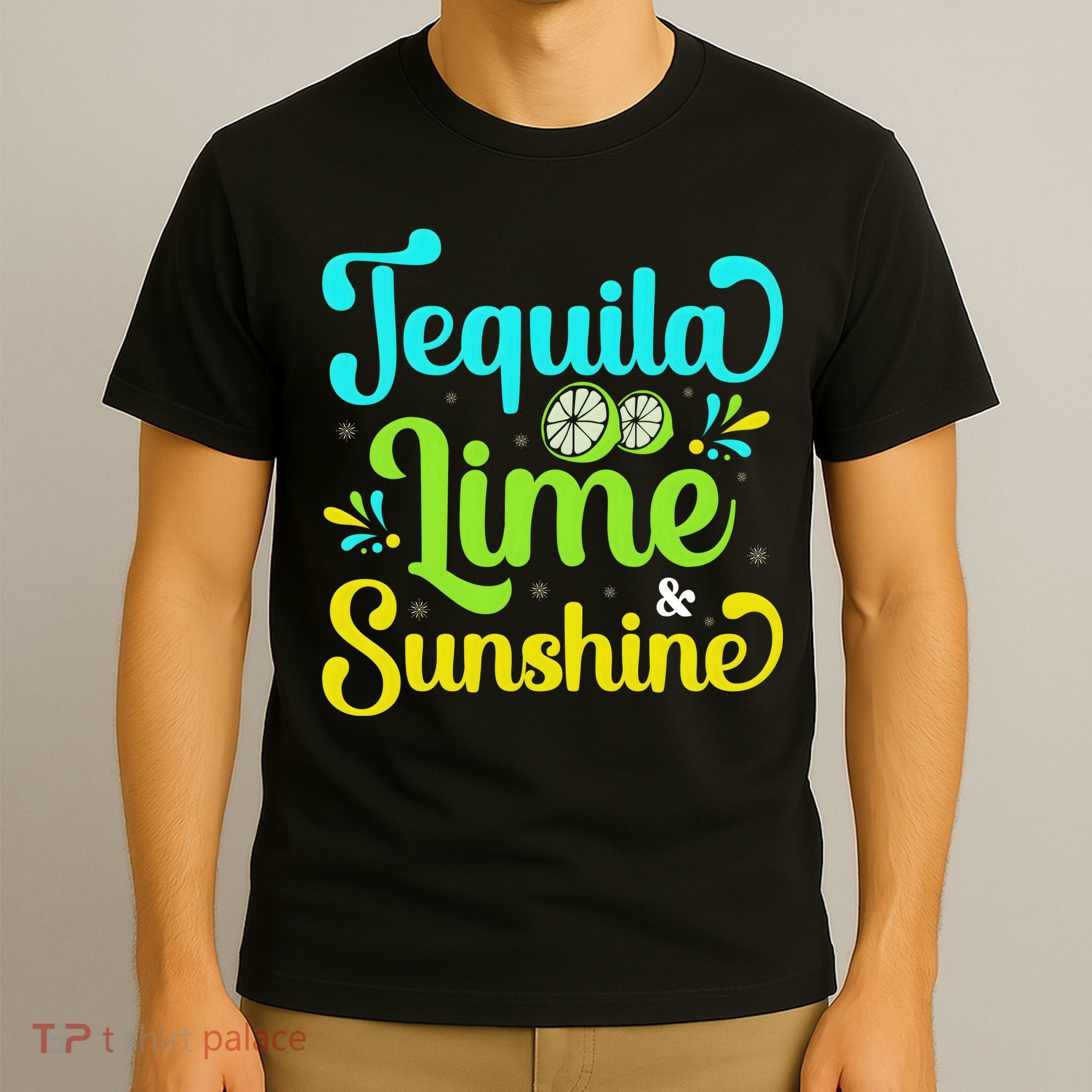 Tequila Lime And Sunshine Funny Beach Summer Vacation Cinco De Mayo T-Shirt
