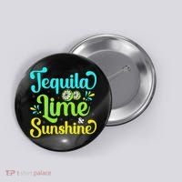 Tequila Lime And Sunshine Funny Beach Summer Vacation Cinco De Mayo Button thumb 0