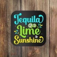 Tequila Lime And Sunshine Funny Beach Summer Vacation Cinco De Mayo Coaster thumb 0
