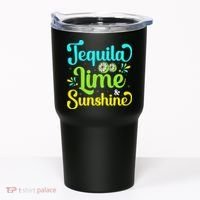 Tequila Lime And Sunshine Funny Beach Summer Vacation Cinco De Mayo Tumbler thumb 0