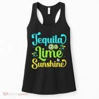 Tequila Lime And Sunshine Funny Beach Summer Vacation Cinco De Mayo Women's Tank Top thumb 0