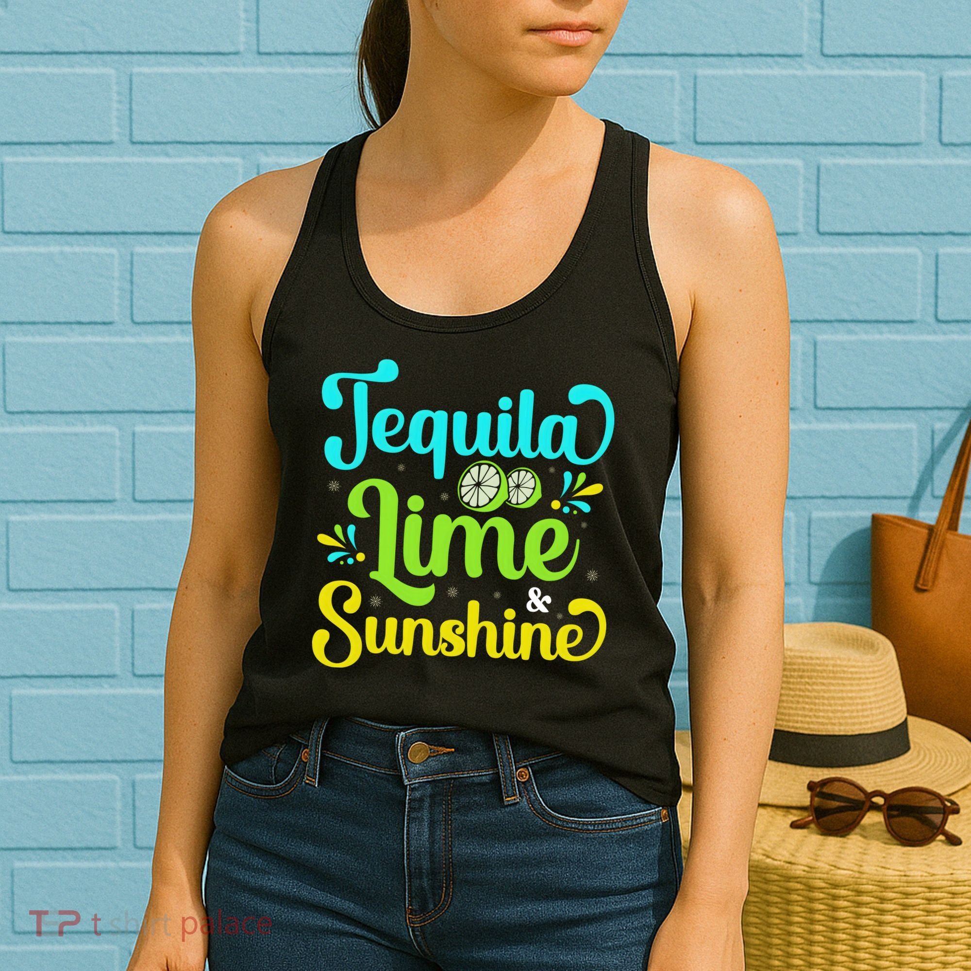 Tequila Lime And Sunshine Funny Beach Summer Vacation Cinco De Mayo Women's Tank Top