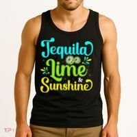 Tequila Lime And Sunshine Funny Beach Summer Vacation Cinco De Mayo Tank Top thumb 3