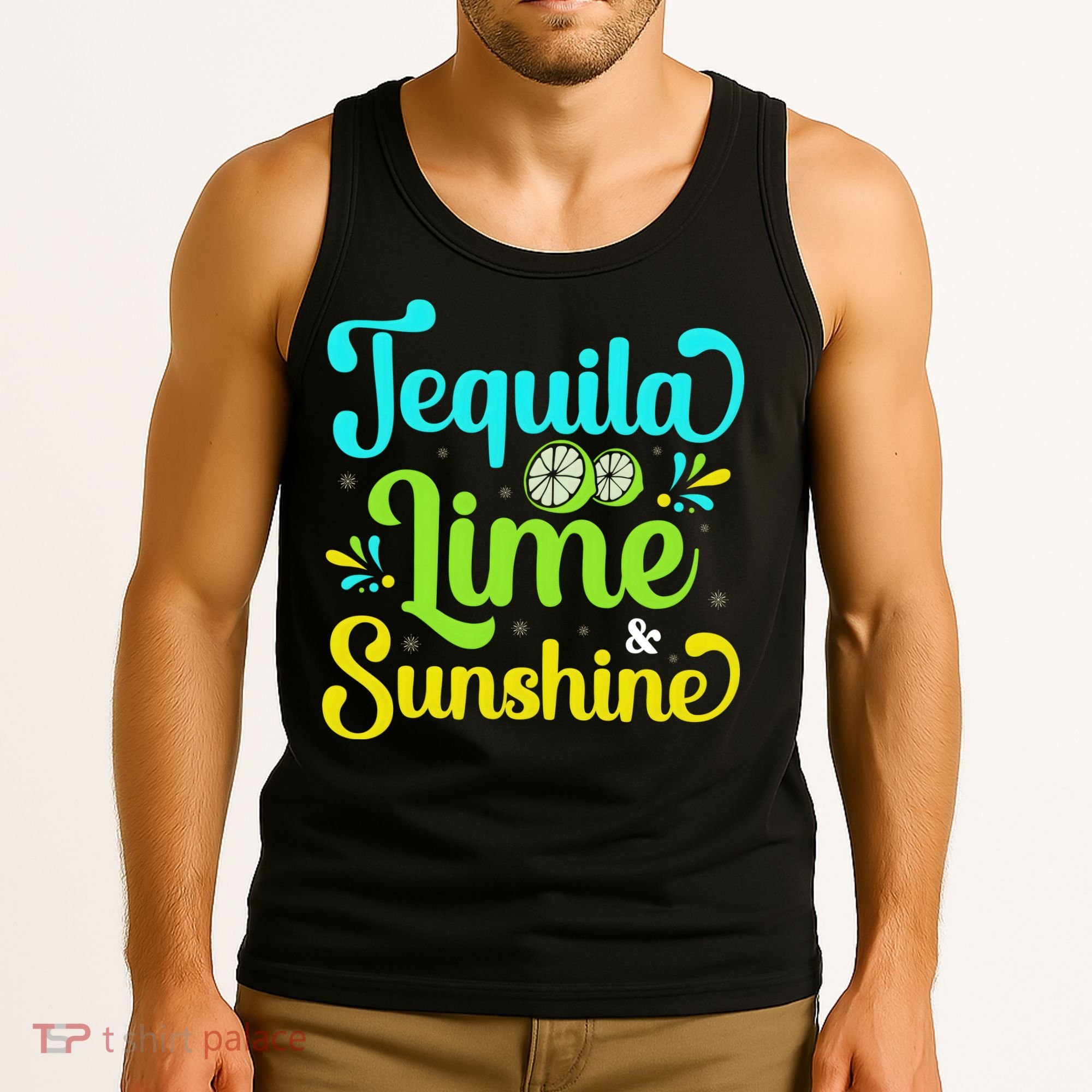 Tequila Lime And Sunshine Funny Beach Summer Vacation Cinco De Mayo Tank Top