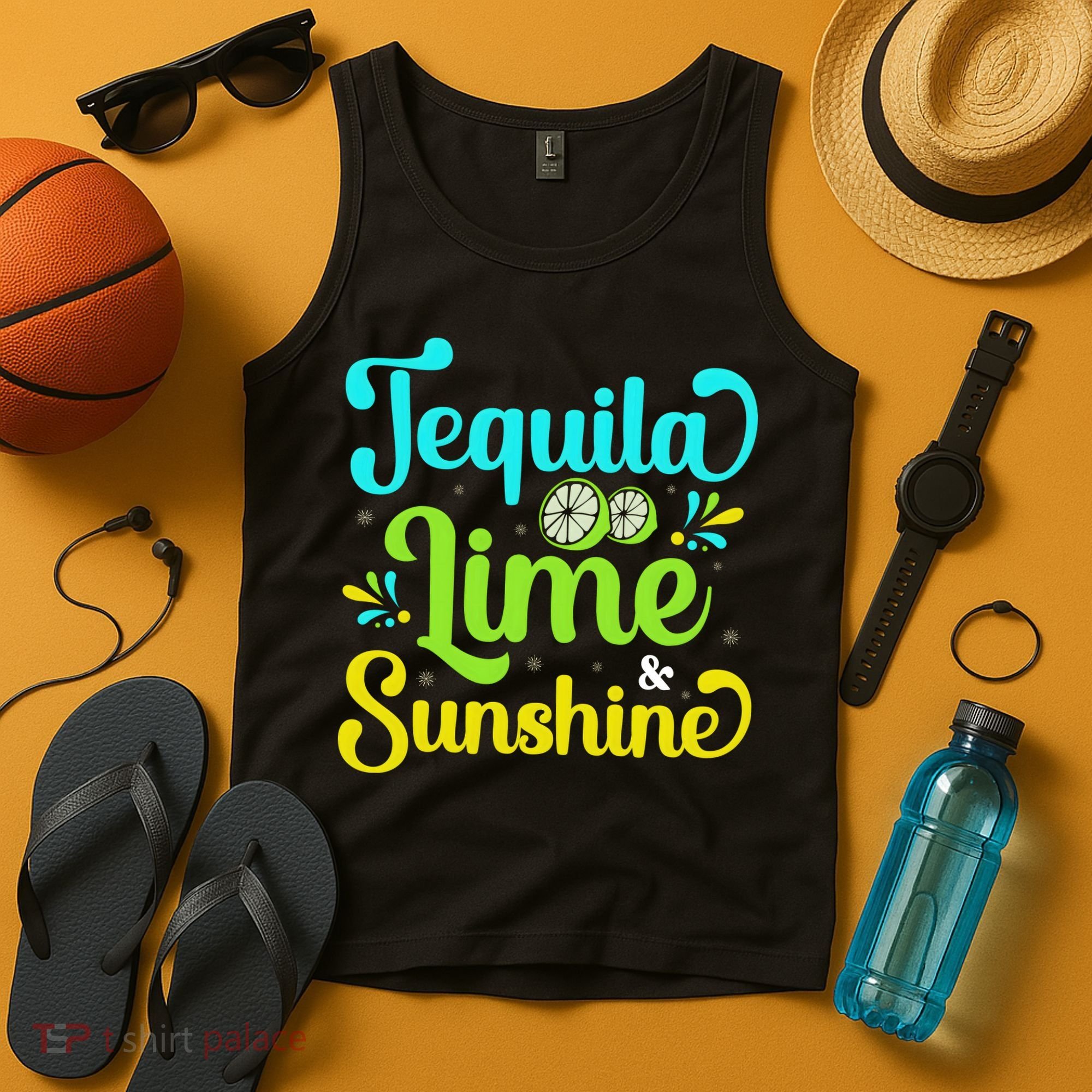 Tequila Lime And Sunshine Funny Beach Summer Vacation Cinco De Mayo Tank Top