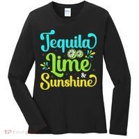 Tequila Lime And Sunshine Funny Beach Summer Vacation Cinco De Mayo Women's Long Sleeve Shirt thumb 0