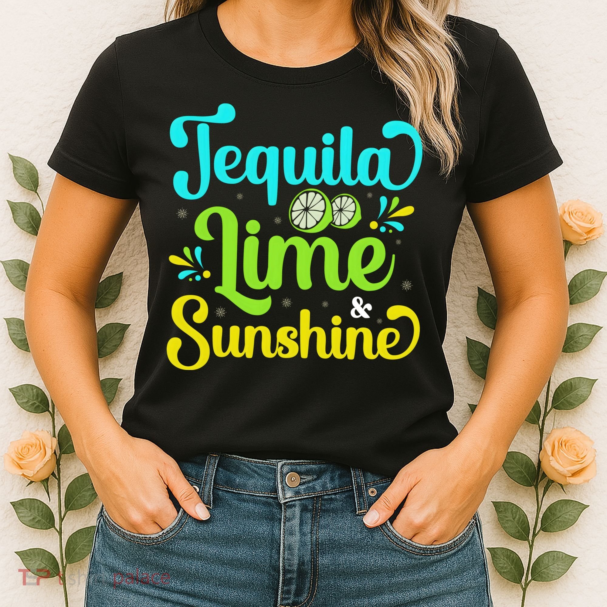 Tequila Lime And Sunshine Funny Beach Summer Vacation Cinco De Mayo Women's T-Shirt
