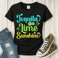 Tequila Lime And Sunshine Funny Beach Summer Vacation Cinco De Mayo Women's T-Shirt thumb 3