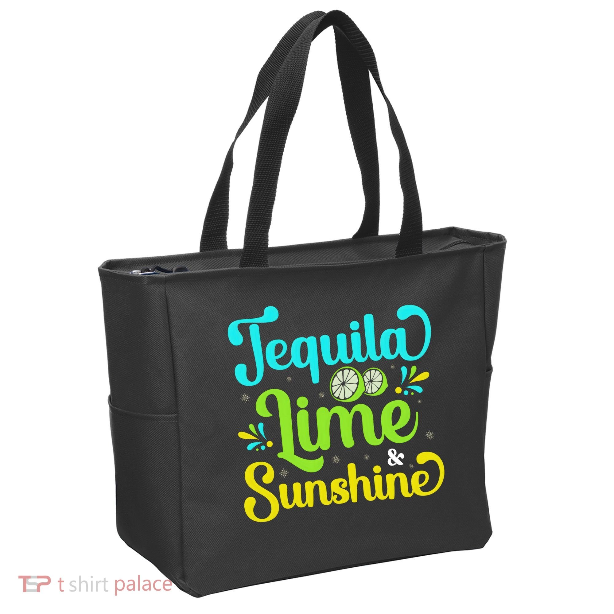 Tequila Lime And Sunshine Funny Beach Summer Vacation Cinco De Mayo Tote Bag