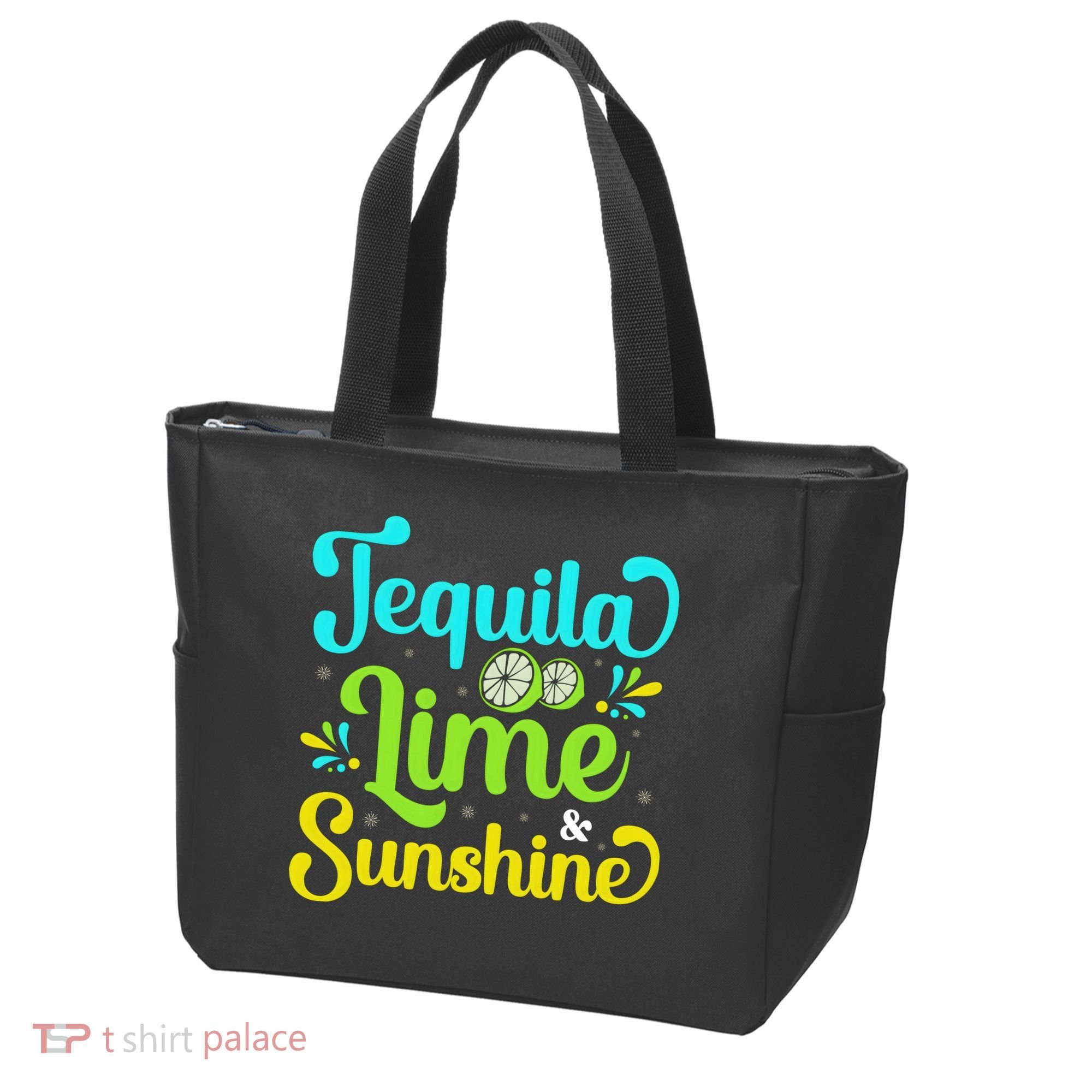 Tequila Lime And Sunshine Funny Beach Summer Vacation Cinco De Mayo Tote Bag