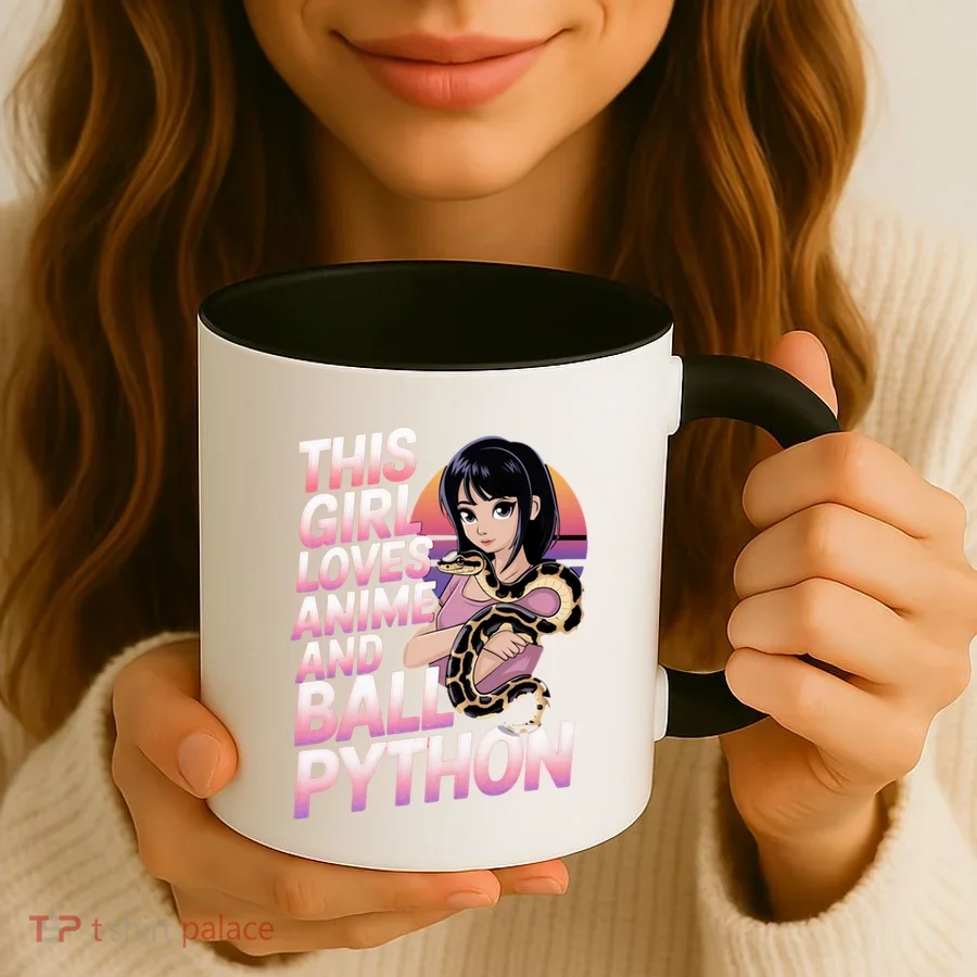 This Loves Anime Ball Python Snake Pet Ball Python Great Gift Coffee Mug