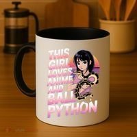 This Loves Anime Ball Python Snake Pet Ball Python Great Gift Coffee Mug thumb 4