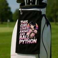 This Loves Anime Ball Python Snake Pet Ball Python Great Gift Golf Towel thumb 2