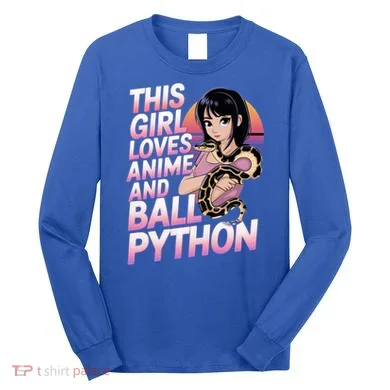 This Loves Anime Ball Python Snake Pet Ball Python Great Gift Long Sleeve Shirt