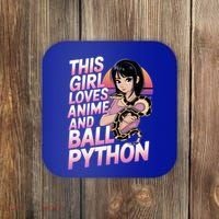 This Loves Anime Ball Python Snake Pet Ball Python Great Gift Coaster thumb 0
