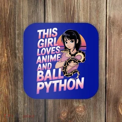 This Loves Anime Ball Python Snake Pet Ball Python Great Gift Coaster