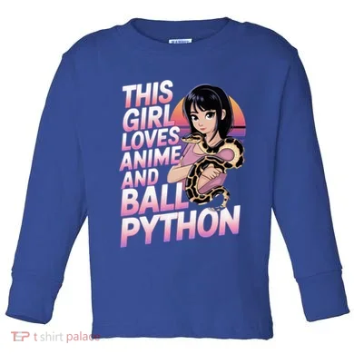 This Loves Anime Ball Python Snake Pet Ball Python Great Gift Toddler Long Sleeve