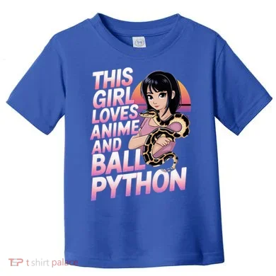 This Loves Anime Ball Python Snake Pet Ball Python Great Gift Toddler T-Shirt