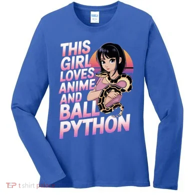 This Loves Anime Ball Python Snake Pet Ball Python Great Gift Women's Long Sleeve Shirt