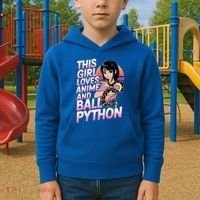 This Loves Anime Ball Python Snake Pet Ball Python Great Gift Kids Hoodie thumb 2