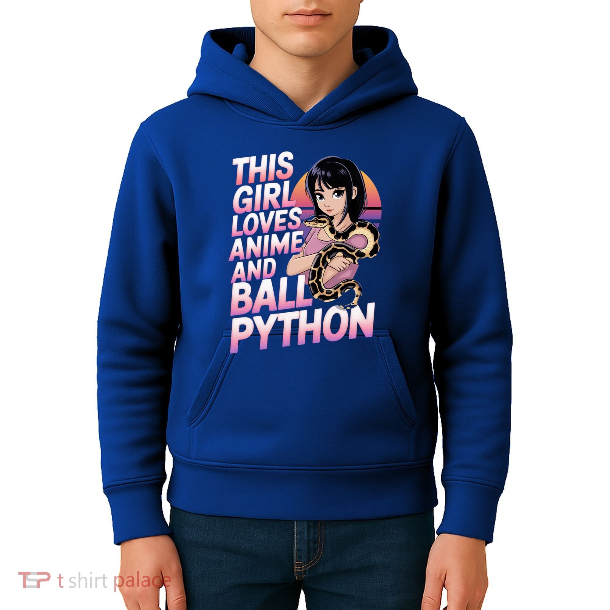 This Loves Anime Ball Python Snake Pet Ball Python Great Gift Kids Hoodie