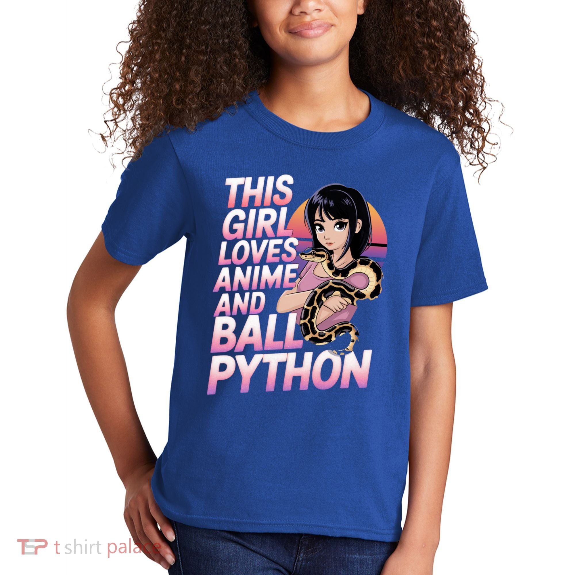 This Loves Anime Ball Python Snake Pet Ball Python Great Gift Kids T-Shirt